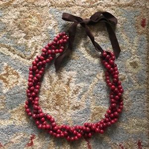 Handmade red beaded necklace